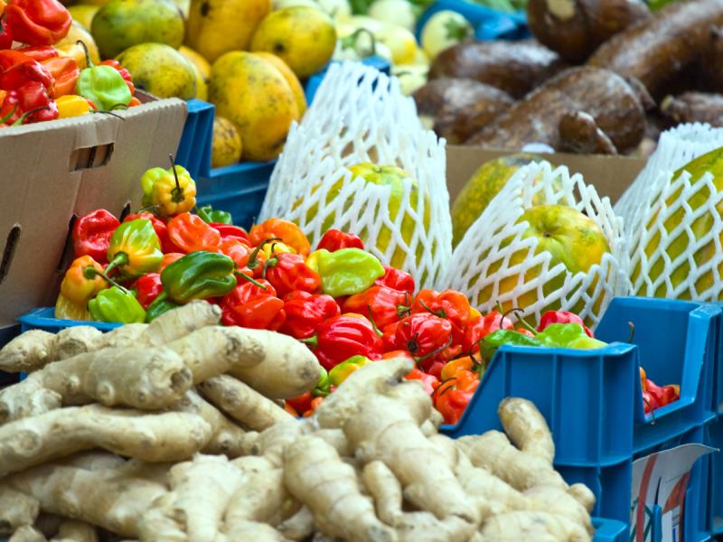 food items on display for sale